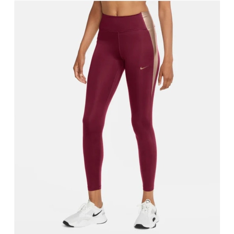 Womens Nike One PP5 Colorblock Tights Beetroot Size XS CU5020-614