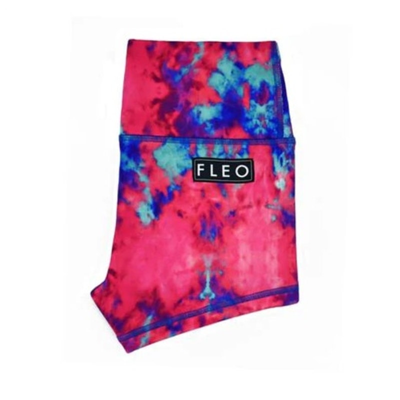 FLEO Candy Floss Shorts High-rise Women’s Size S CrossFit Workout Tye Dye