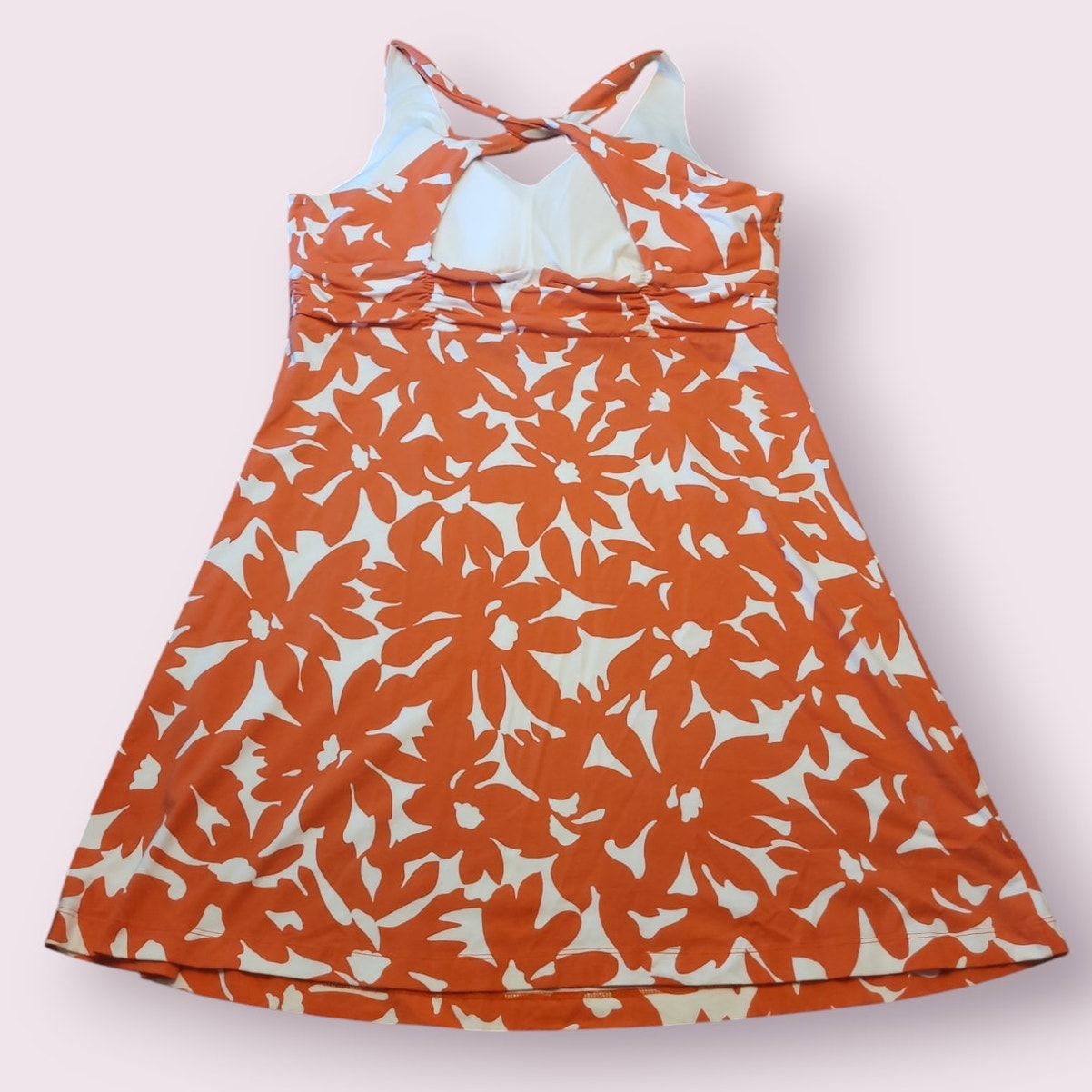 Tommy Bahama Orange Floral Racerback Sundress Padded Sz XL Summer Vacation