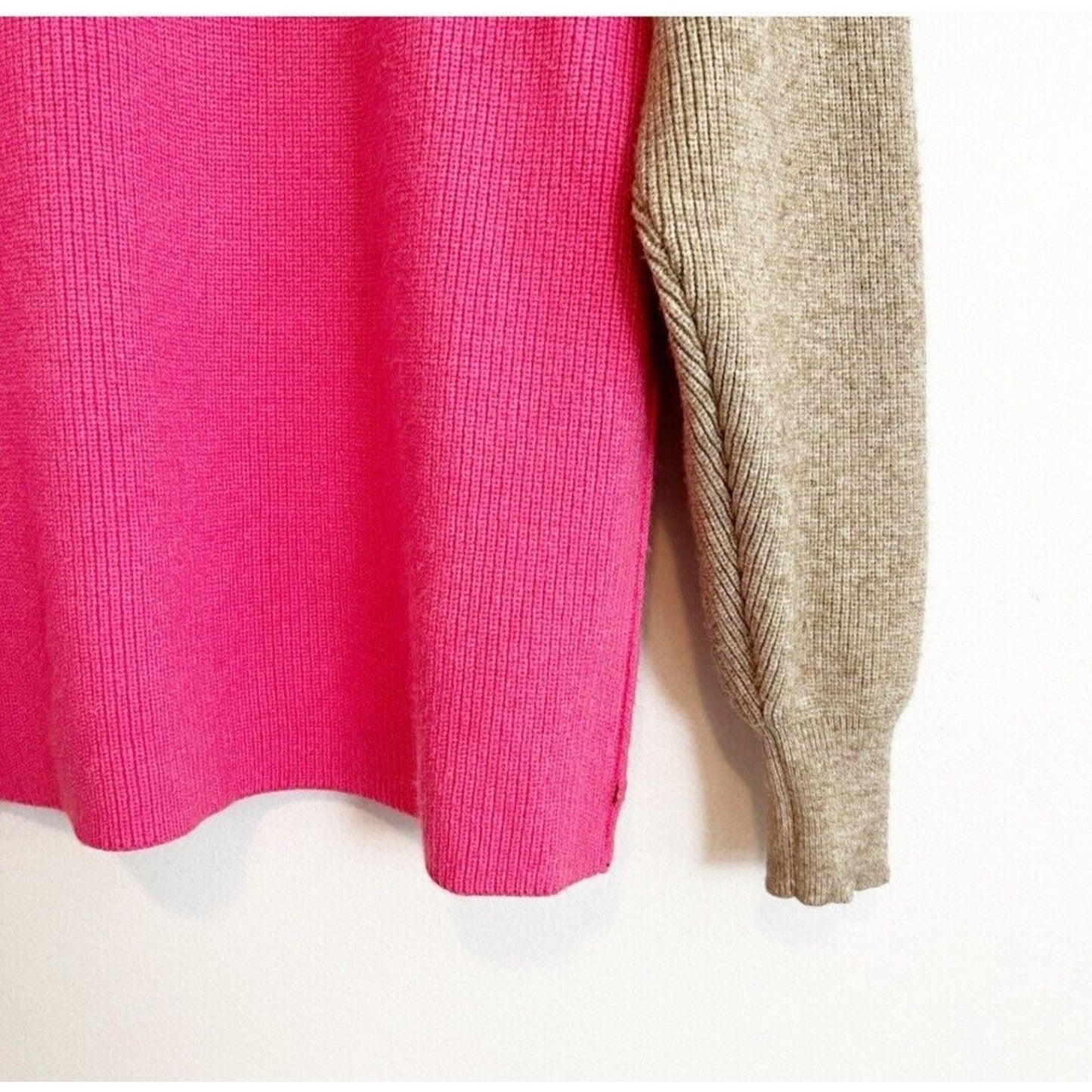 Free People Softly Structured Sweater Womens Size XS Colorblock Turtleneck Knit