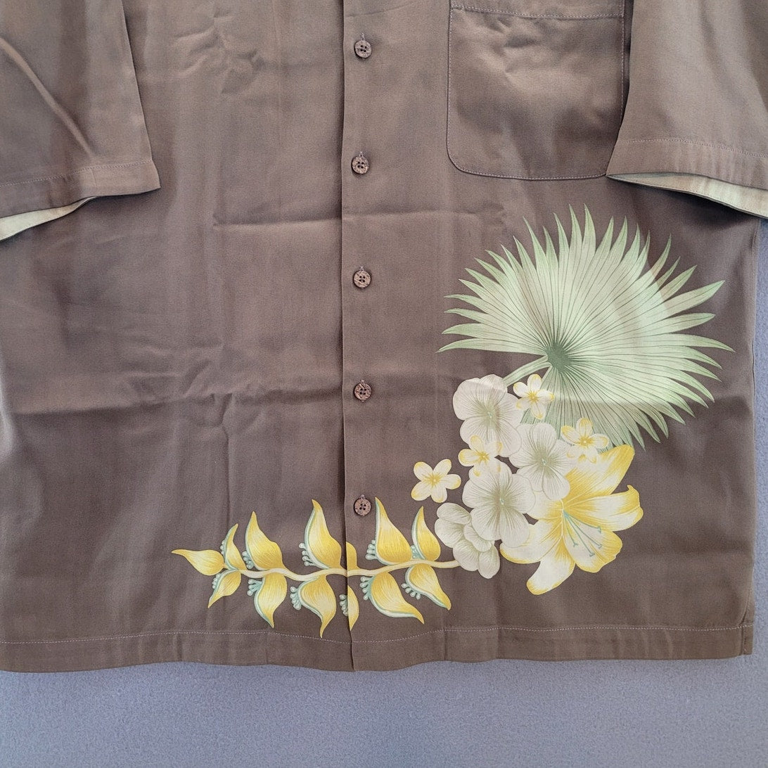 TOMMY BAHAMA Men's 100% Silk Hawaiian Camp Shirt Tropical Size XL