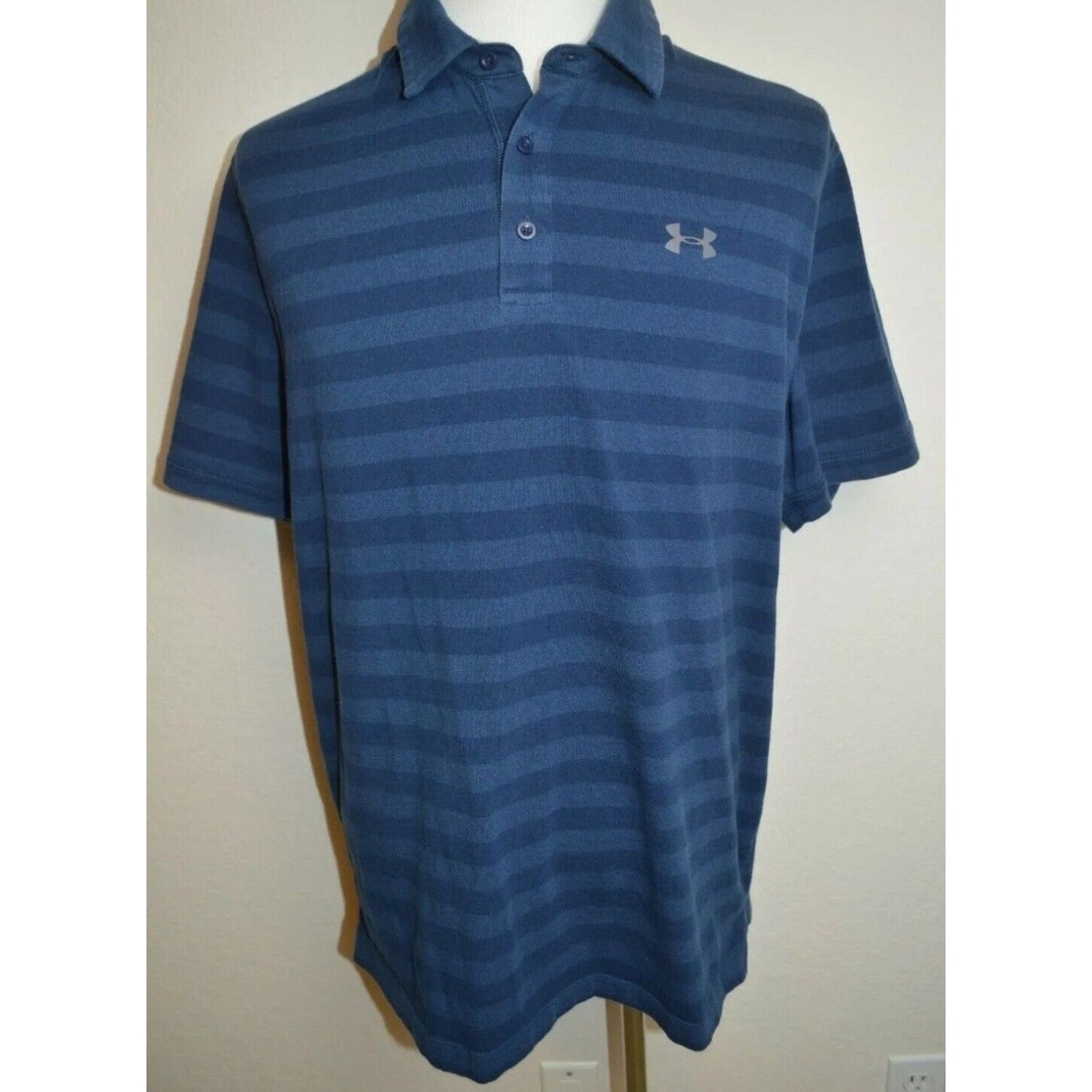 Mens Under Armour UA Golf Blue Heatgear Loose Fit Golf Polo Shirt Size XXL 2XL