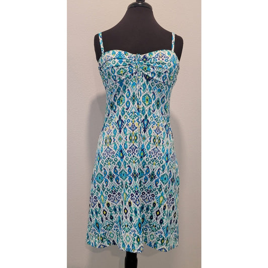 Tommy Bahama Ikat Swim Dress XS Blue Paisley Built In Bra