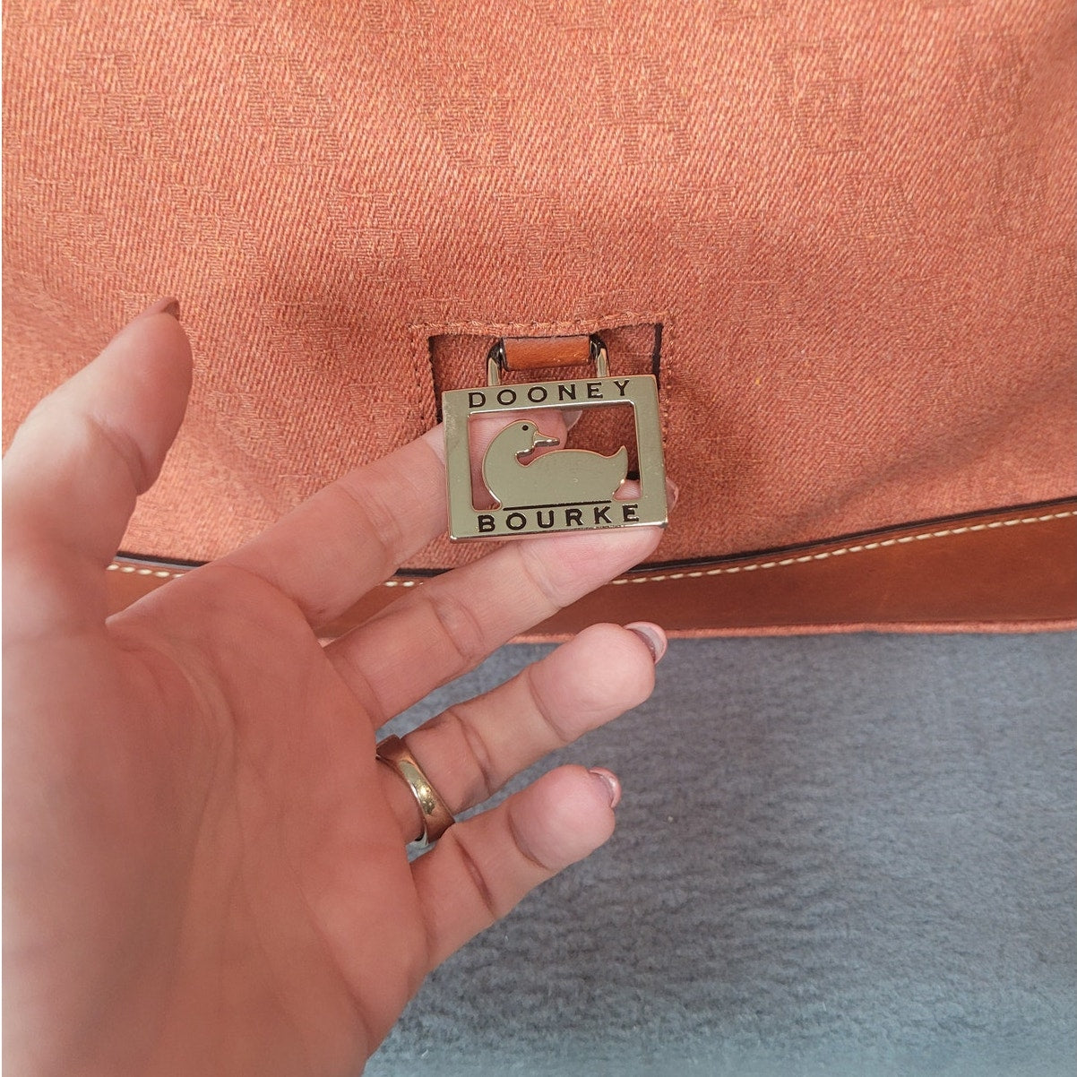 Dooney & Bourke Large Handbag Chelsea Shopper Rust Color 2 Handles Strap