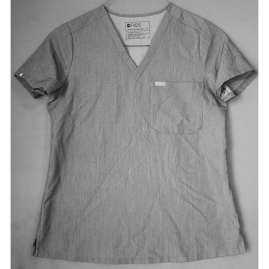 FIGS Catarina One Pocket Scrub Top Shirt Women size Small S Graphite Gray FW1000