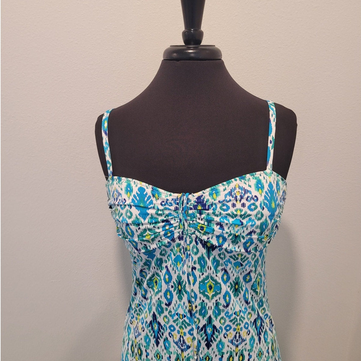 Tommy Bahama Ikat Swim Dress XS Blue Paisley Built In Bra