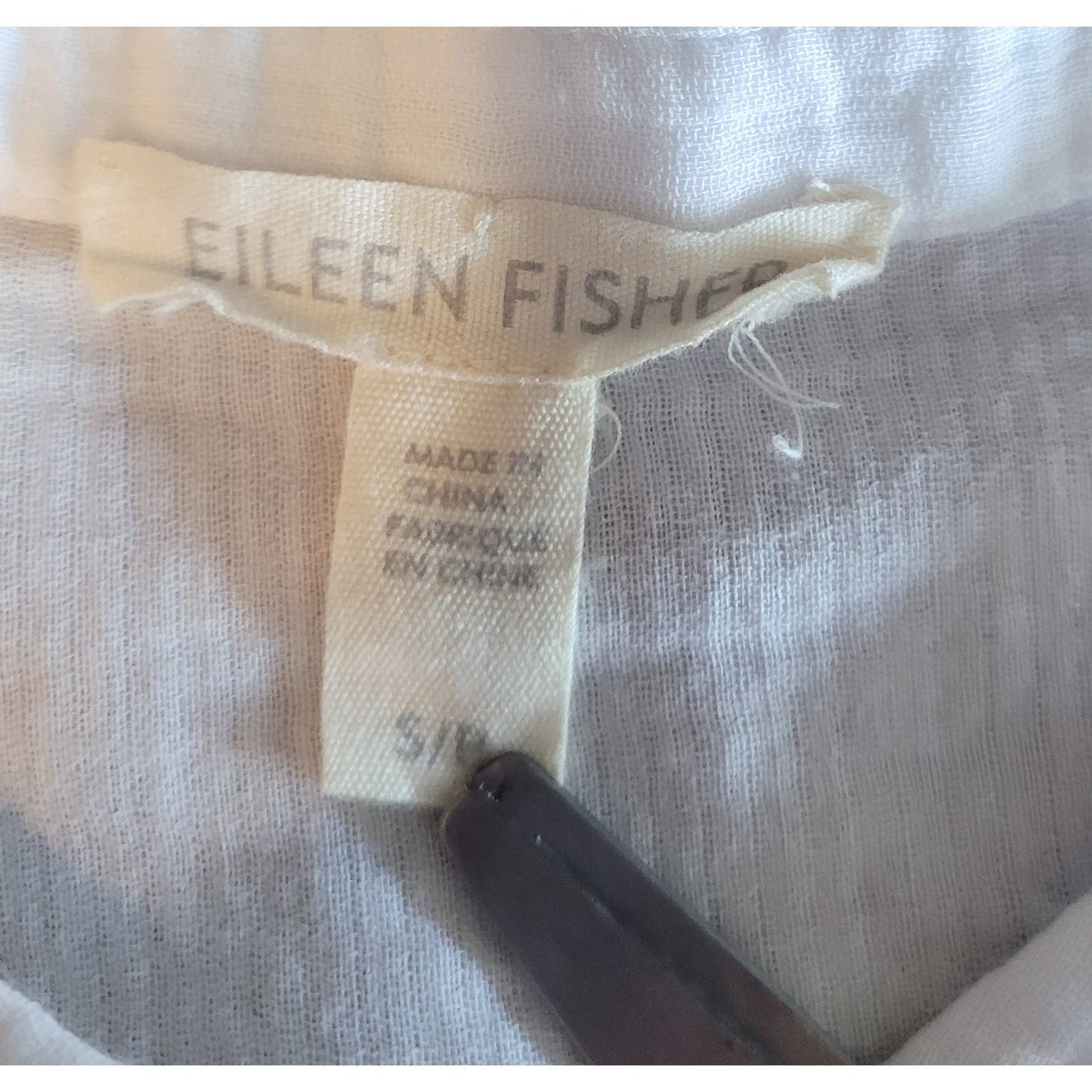 Eileen Fisher Women's Organic Cotton Mandarin Collar Shirt White Size Small