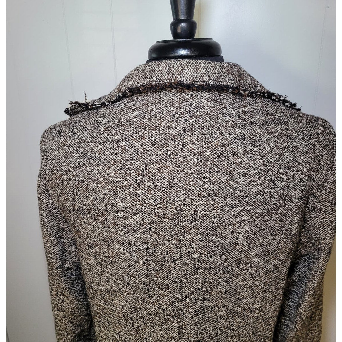 Akris Brown/Beige Speckled Wool Blend Skirt & Jacket Set Size IT 48 - US 16