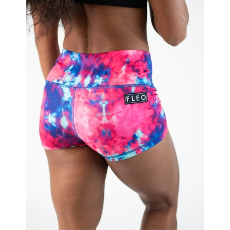 FLEO Candy Floss Shorts High-rise Women’s Size S CrossFit Workout Tye Dye