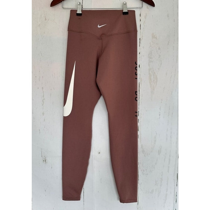 Women Nike Dri Fit Tight Fit Running Tights DB4374-010 Size XS Rose Just Do It