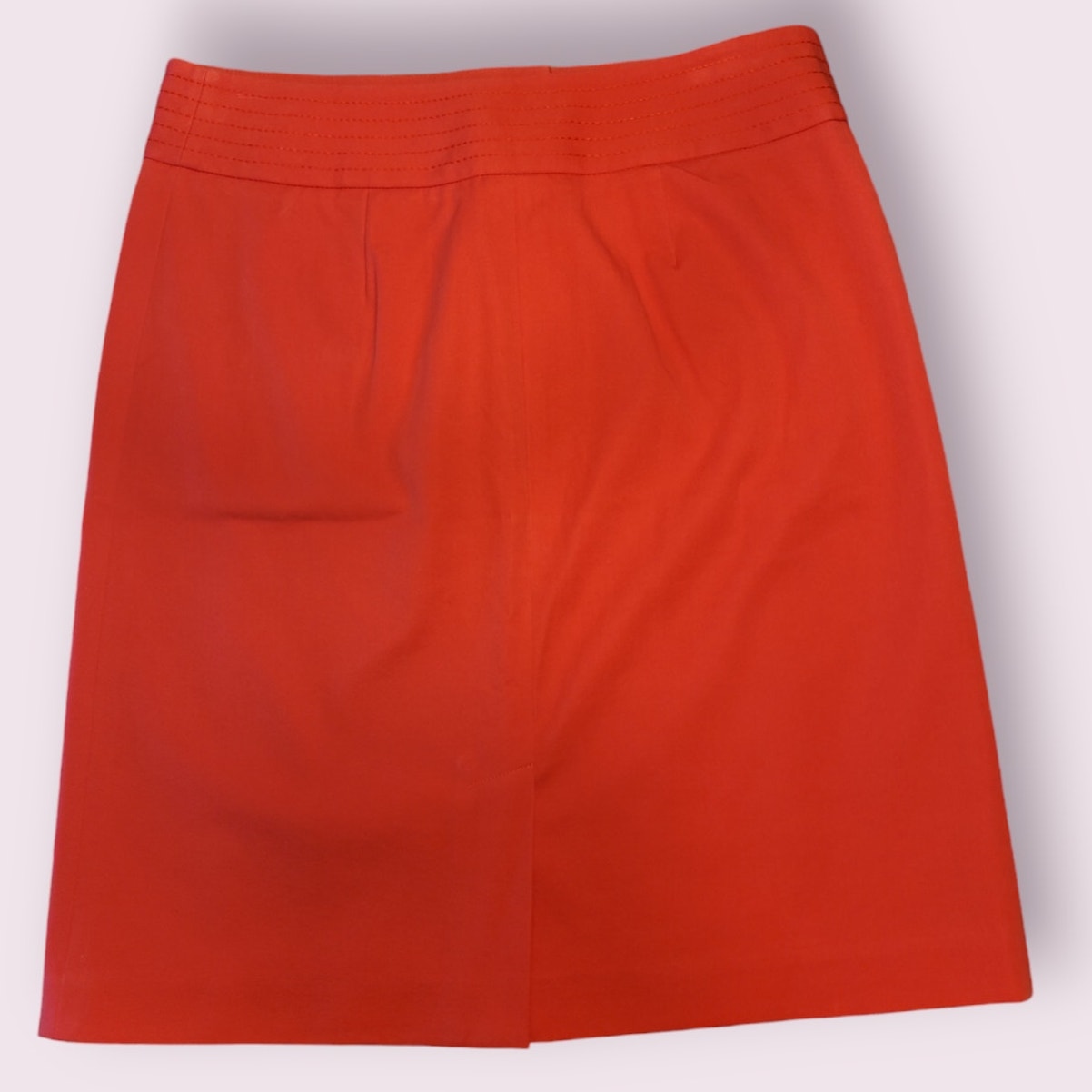 J.McLaughlin Womens Button Detail Pencil Skirt Coral Red Back Vent Sz 0