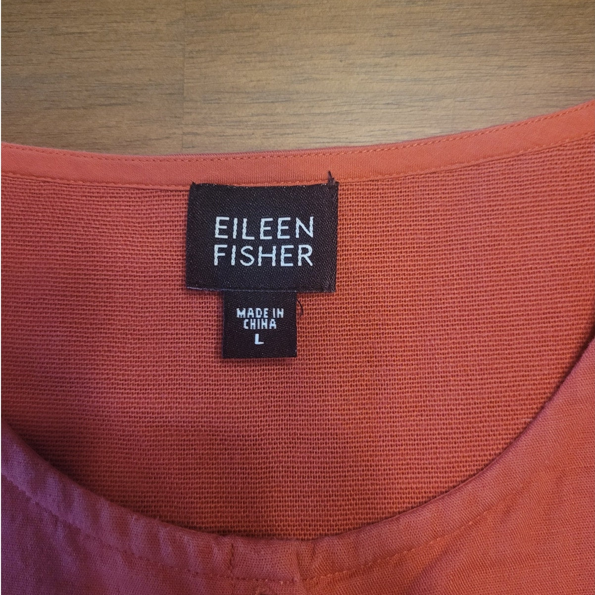 Eileen Fisher Quilted Cotton Sleeveless Button Down Coral Women's sz Large