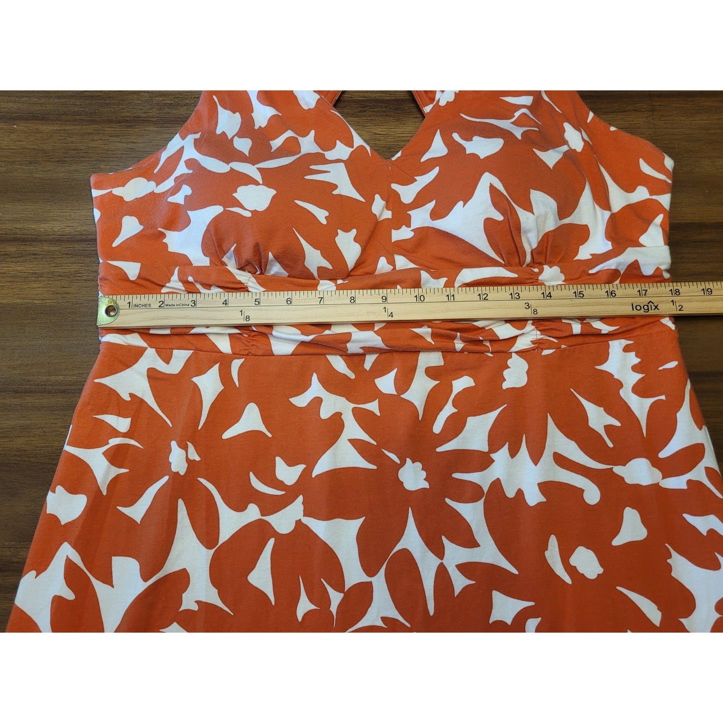 Tommy Bahama Orange Floral Racerback Sundress Padded Sz XL Summer Vacation