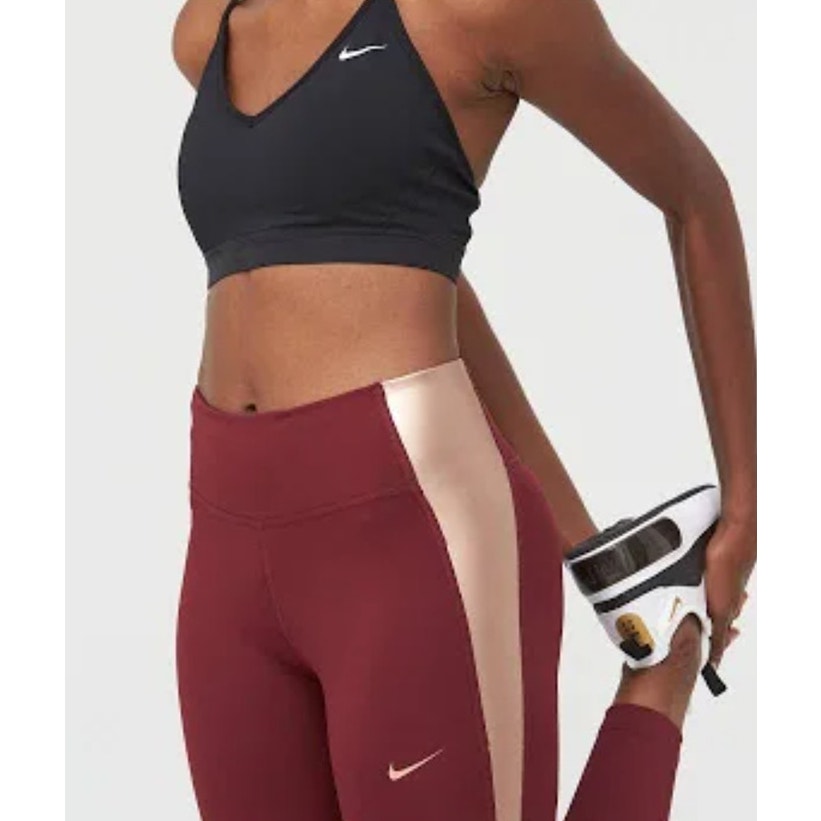 Womens Nike One PP5 Colorblock Tights Beetroot Size XS CU5020-614