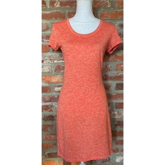 MERRELL Womens Sz S Orange Scoop Neck Short Sleeve Dress Activewear Casual