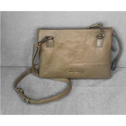 Lucky Brand Chira Cross Body Purse Pocket Book Wristlet Brown 100% Leather