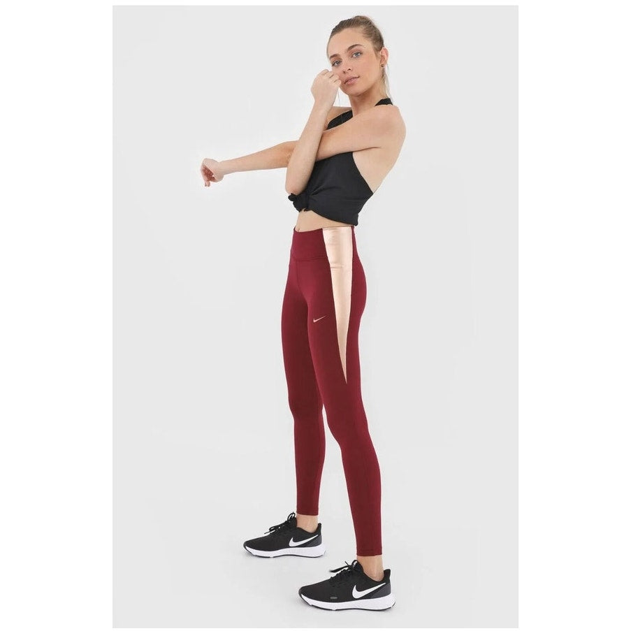 Womens Nike One PP5 Colorblock Tights Beetroot Size XS CU5020-614