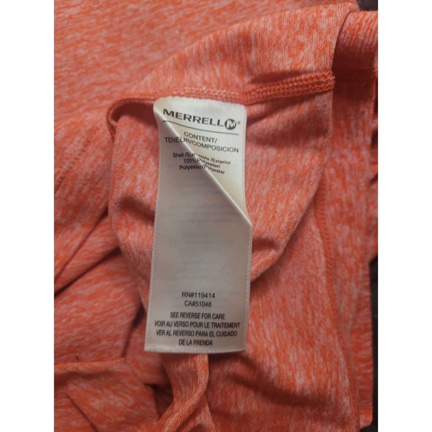 MERRELL Womens Sz S Orange Scoop Neck Short Sleeve Dress Activewear Casual