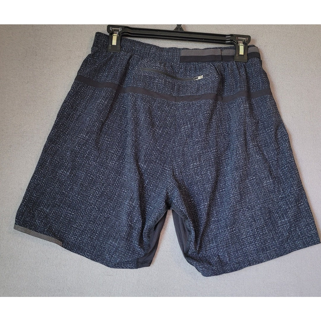 Lululemon Shorts Mens M Blue Geometric T.H.E. Short Stretch Lined Workout