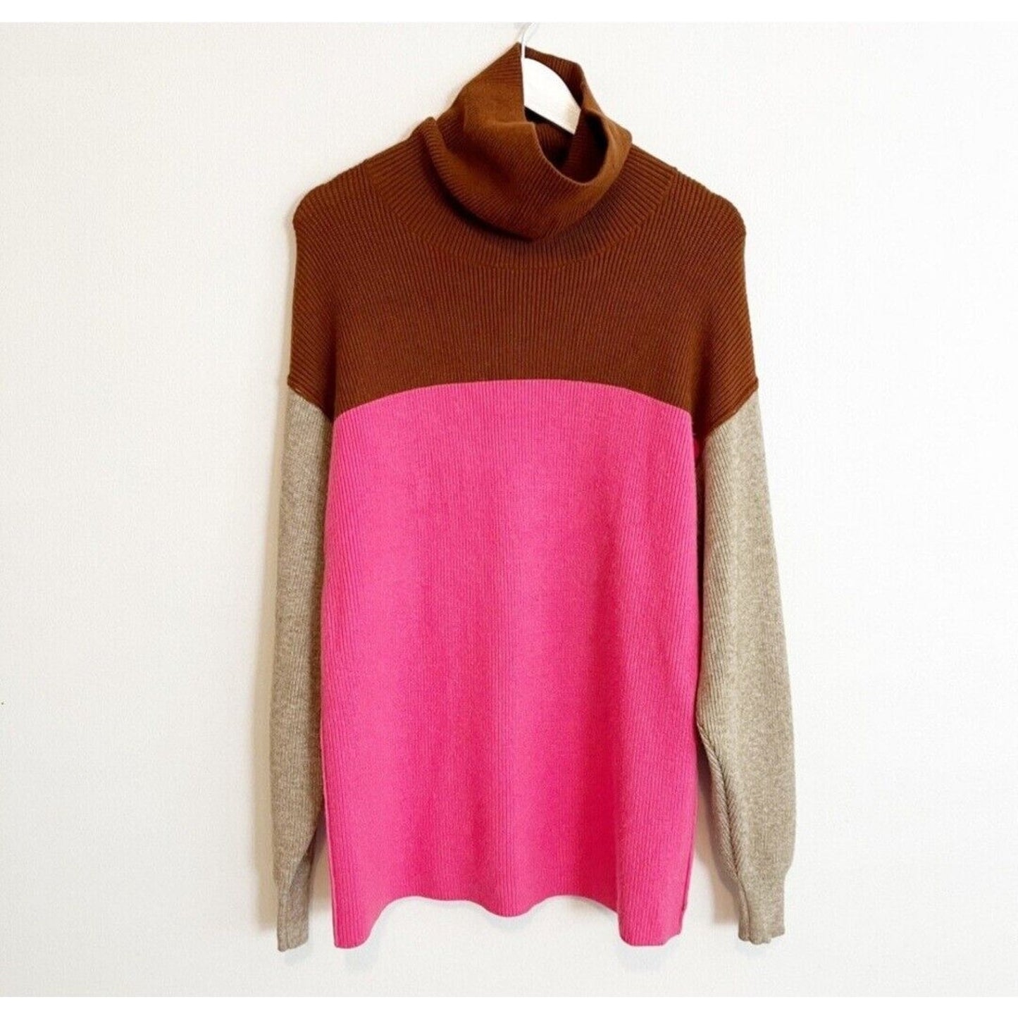 Free People Softly Structured Sweater Womens Size XS Colorblock Turtleneck Knit