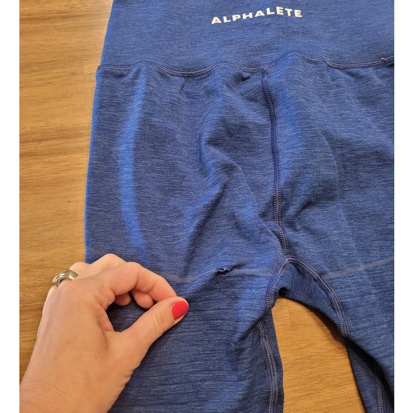 Alphalete OG Revival Sonic Blue High Rise Moto Leggings Women’s size Small READ